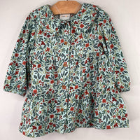 Size 6-9m: Little Co Blue/Red/Green Floral Long Sleeve Dress