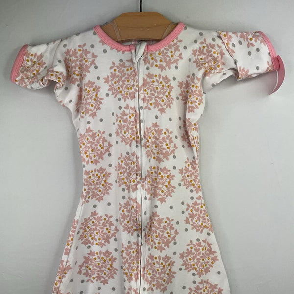 Size 3-6m (14-21lb): Swaddle Designs White/Pink Floral Transitional Swaddle Sleepsack