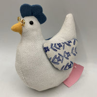 White/Blue Plush Chicken