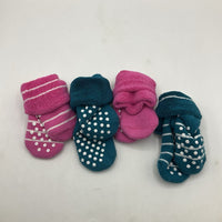 Size OS: Blue/Pink 4pc Gripper Socks
