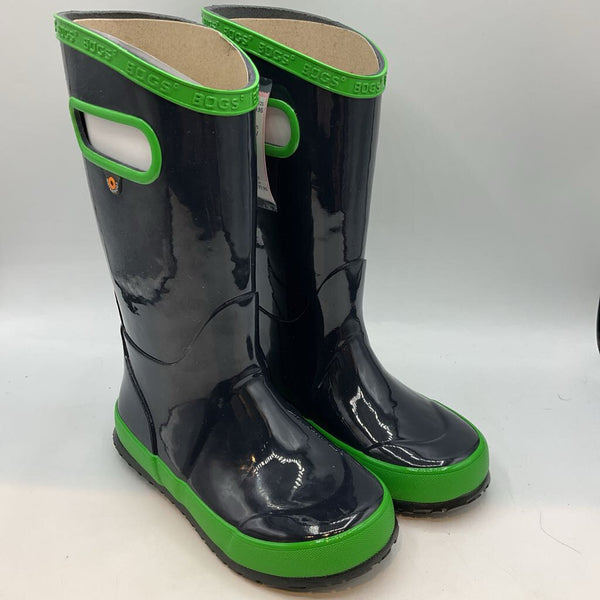 Size 12: Bogs Navy/Green Trim Rain Boots NEW