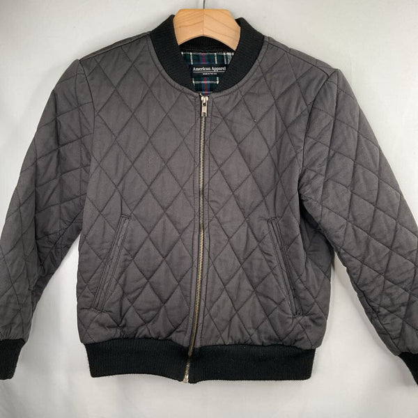 Size 10-12: American Apparel Black Quilted Fleece Lined Bomber Jacket