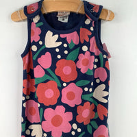 Size 12-18m (75): Hanna Andersson Navy/Red/Pink Floral Tank Romper REDUCED