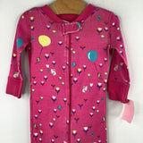 Size 3-6m (60): Hanna Andersson Pink/Colorful Floral Bunnies Organic Cotton 1pc Zip-Up PJs