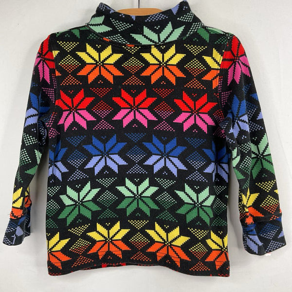 Size 3 (90): Hanna Andersson Black/Colorful Snowflakes Turtleneck