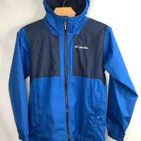 Size 10-12: Columbia Two Tone Blue Fleece Lined Rain Coat