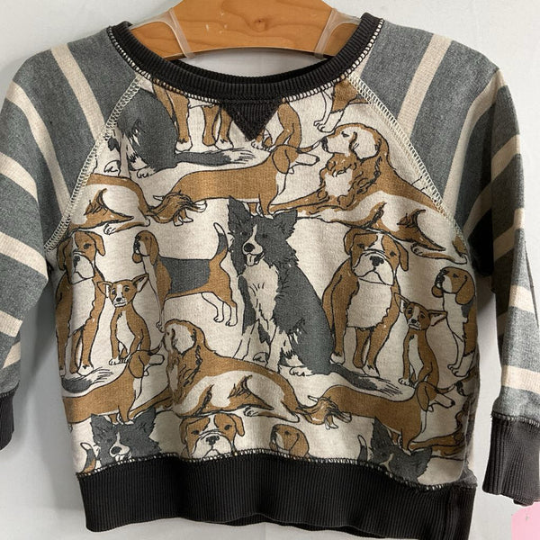 Size 18-24m (80): Hanna Andersson Grey/Brown Dogs Sweatshirt