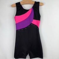 Size 6-8: Danskin Black/Purple/Pink Gymnastics Leotard