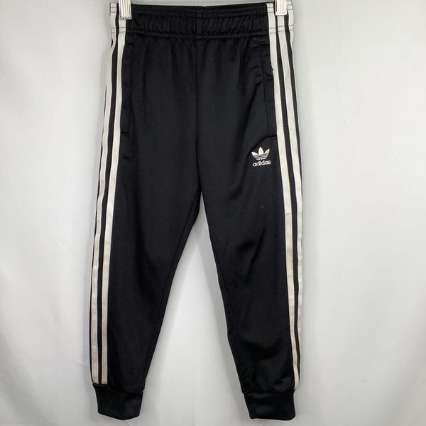 Size 5-6: Adidas Black/White Side Stripe Track Pants