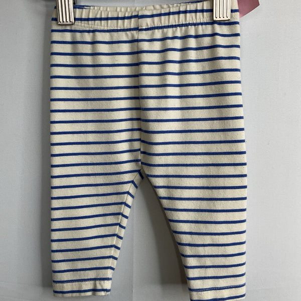 Size 0-3m (50): Hanna Andersson White/Blue Striped Cozy Pants