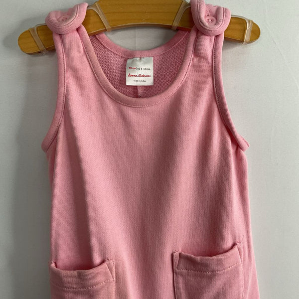 Size 6-12m (70): Hanna Andersson Pink French Terry Overalls