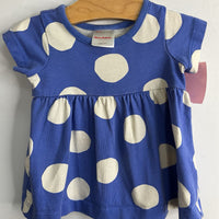 Size 0-3m (50): Hanna Andersson Blue/White Dots Dress