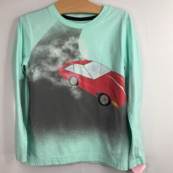 Size 6: Tea Blue/Grey/Red Car Long Sleeve Shirt