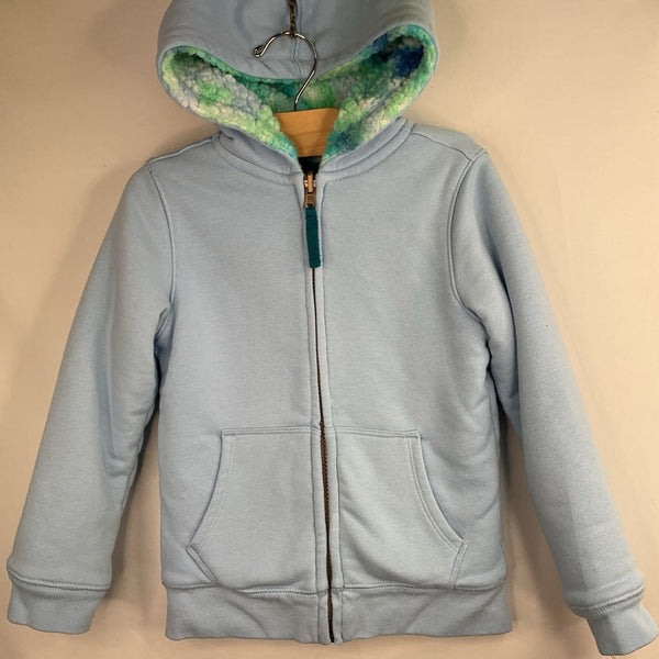 Size 4-5: Lands' End Blue/Green Sherpa Lined Zip-Up Hoodie