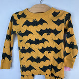 Size 3 (90): Hanna Andersson Yellow/Black Bats Organic Cotton 2pc PJs