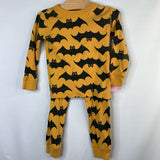 Size 3 (90): Hanna Andersson Yellow/Black Bats Organic Cotton 2pc PJs