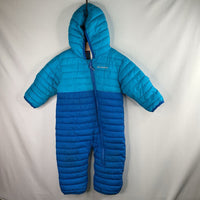 Size 12-18m: Columbia Blue/Orange Geo Print Print Reversible Puffer Bunting