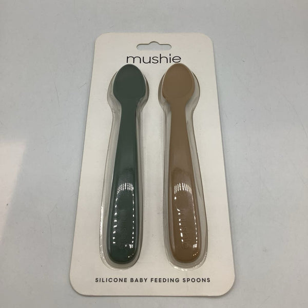 Mushie 2pc Silicone Spoons NEW