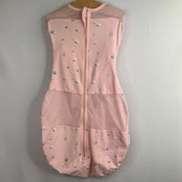 Size M: Happiest Baby Pink/Grey Planets Sleepsack Swaddle Pod