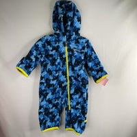 Size 0-3m: Columbia Blue/Neon Green Trim Camo Fleece Bunting