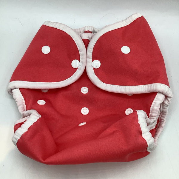 Size 2 (9-36m): Thirsties Bright Pink/White Trim Waterproof Diaper Cover