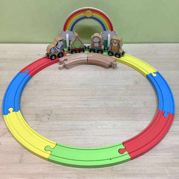 Early Learning Center Wooden Animal Train Set