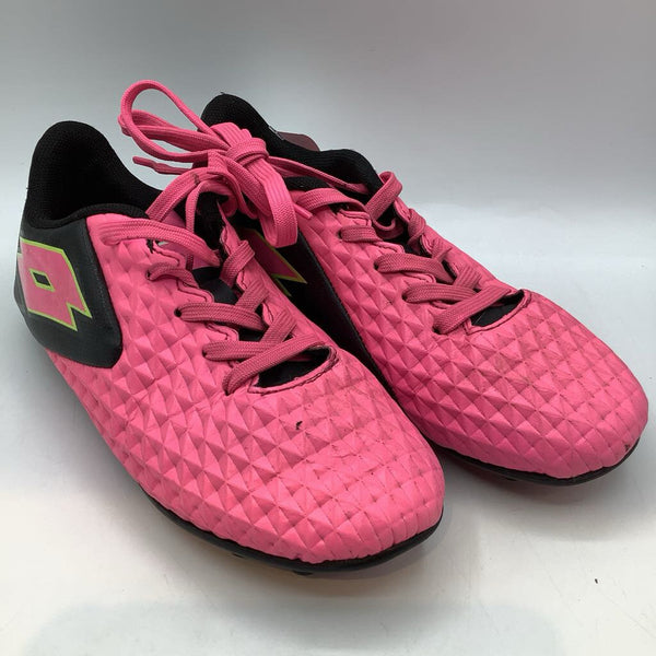 Size 3Y: Lotto Pink/Black Lace-Up Soccer Cleats