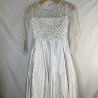 Size 8: White Satin/Pearl Costume Dress
