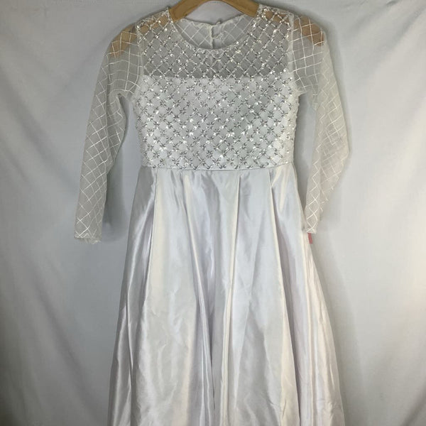 Size 8: White Satin/Pearl Costume Dress