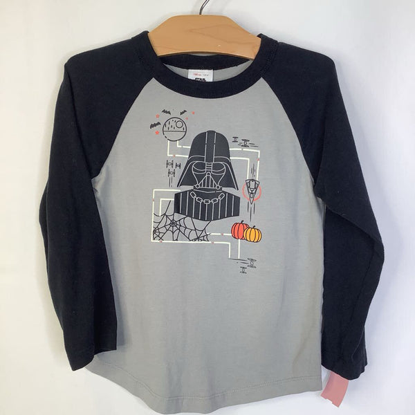 Size 4 (100): Hanna Andersson Black/Grey Darth Vader Long Sleeve Shirt