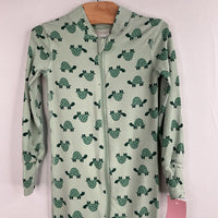 Size 12-18m (75): Hanna Andersson Green Turtles Tencel 1pc Zip-Up PJs
