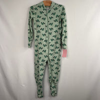 Size 12-18m (75): Hanna Andersson Green Turtles Tencel 1pc Zip-Up PJs