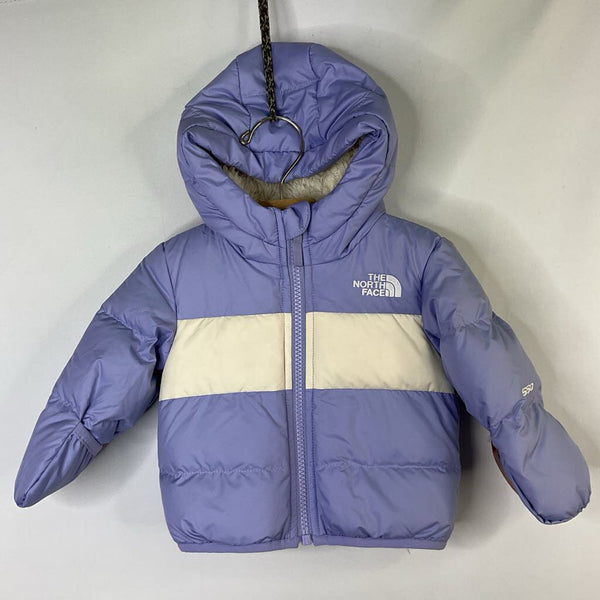 Size 3-6m: The North Face Purple/White Down Fleece Lined Puffer Coat
