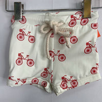 Size 6-12m: Fin & Vince White/Red Bicycles Swim Shorts NEW w/ Tags