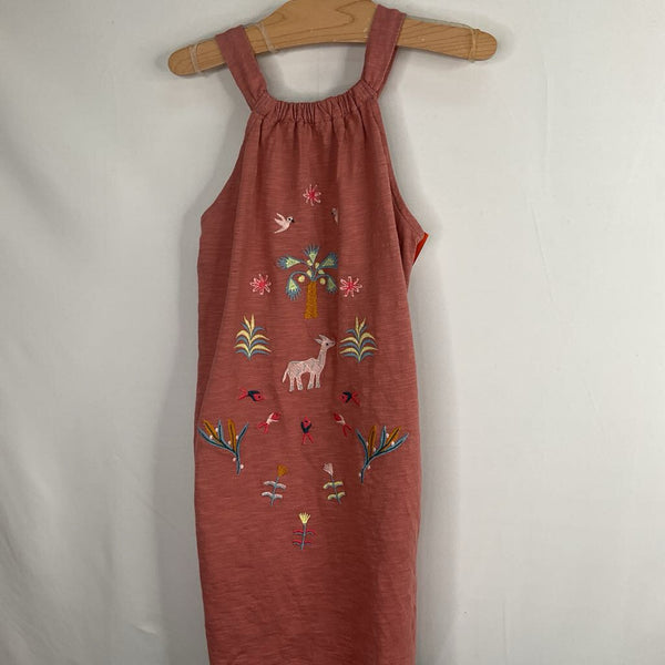 Size 6: Tea Purple/Colorful Embroidered Nature Sun Dress