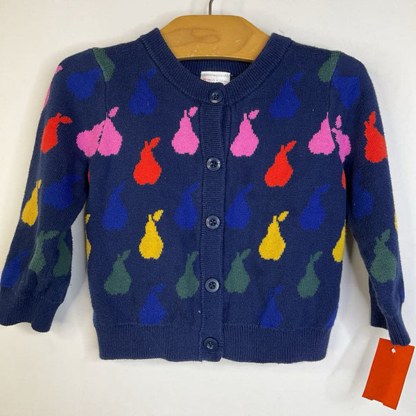 Size 18-24m (80): Hanna Andersson Blue Colorful Pears Button-Up Cardigan