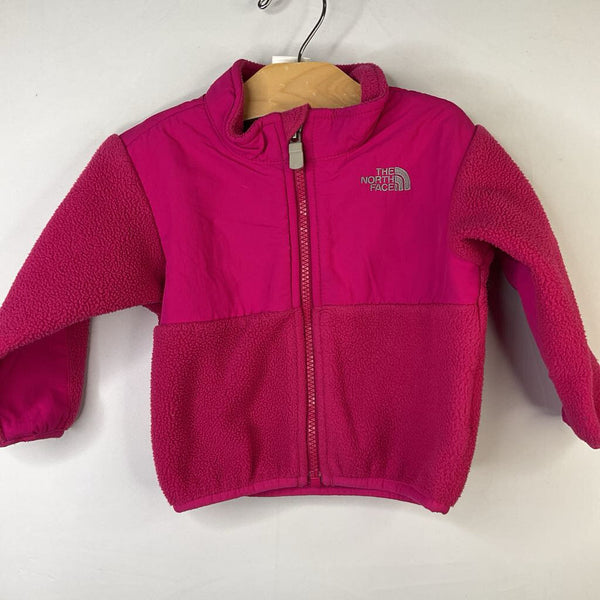 Size 6-12m: The North Face Pink Fleece/Nylon Zip-Up Coat
