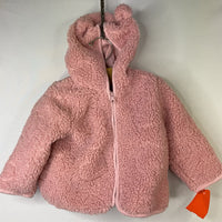 Size 6-12m: Gap Pink Teddy Ear Sherpa Zip-Up Hoodie