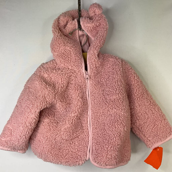 Size 6-12m: Gap Pink Teddy Ear Sherpa Zip-Up Hoodie