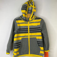 Size 12-18m: The North Face Yellow/Grey Hooded Fleece Zip-Up Coat