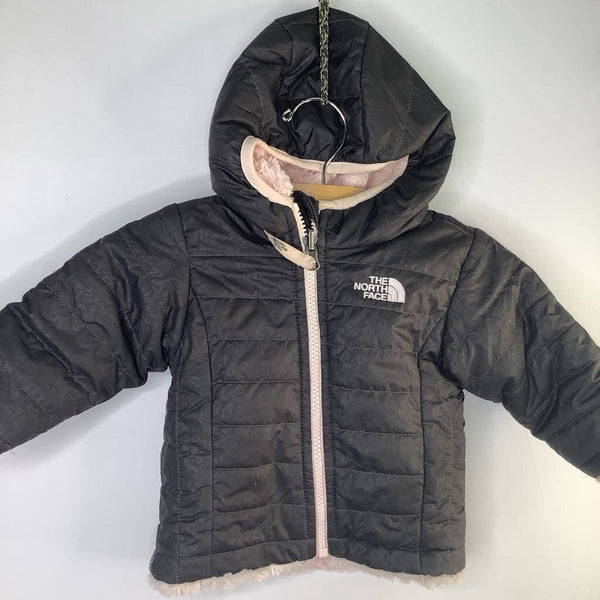 Size 6-12m: The North Face Black/Pink Fleece/Poly Reversible Coat