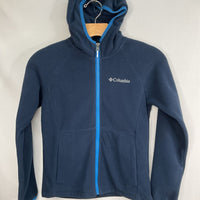 Size 8: Columbia Blue/Navy Fleece Zip-Up Hoodie
