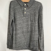 Size 6-7: Crewcuts Heathered Grey Long Sleeve Polo Shirt