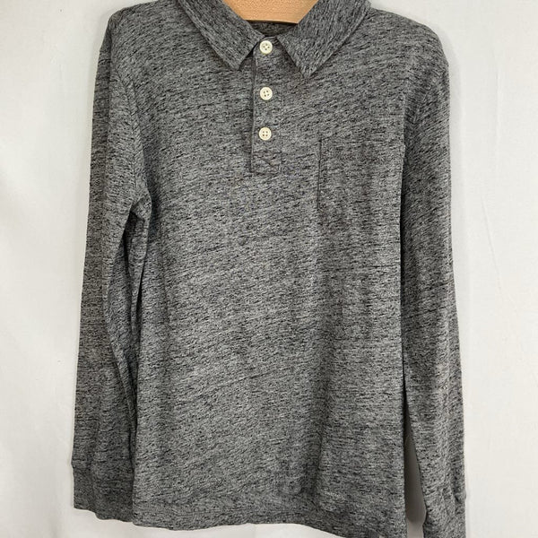 Size 6-7: Crewcuts Heathered Grey Long Sleeve Polo Shirt