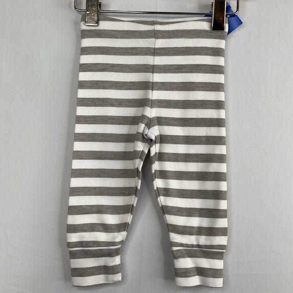 Size 6-9m: Pact White/Grey Striped Cozy Pants