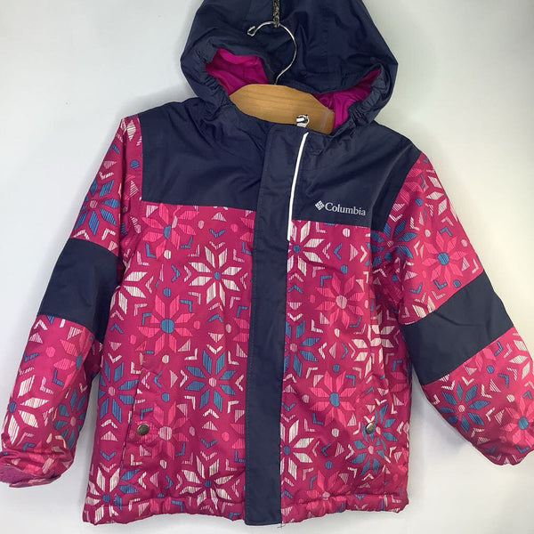 Size 4: Columbia Pink/Navy Omni-Heat Zip Up Jacket