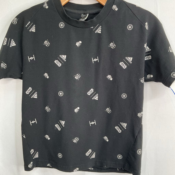 Size 10-12: Adidas Black/Grey Star Wars Print T-Shirt