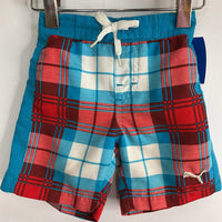 Size 3-6m: Puma Blue/White/Red Plaid Swim Shorts