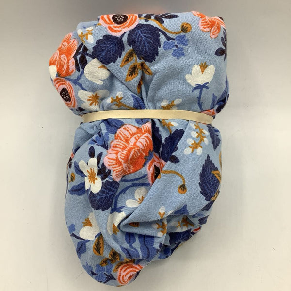 Blue/Colorful Floral Changing Pad Cover