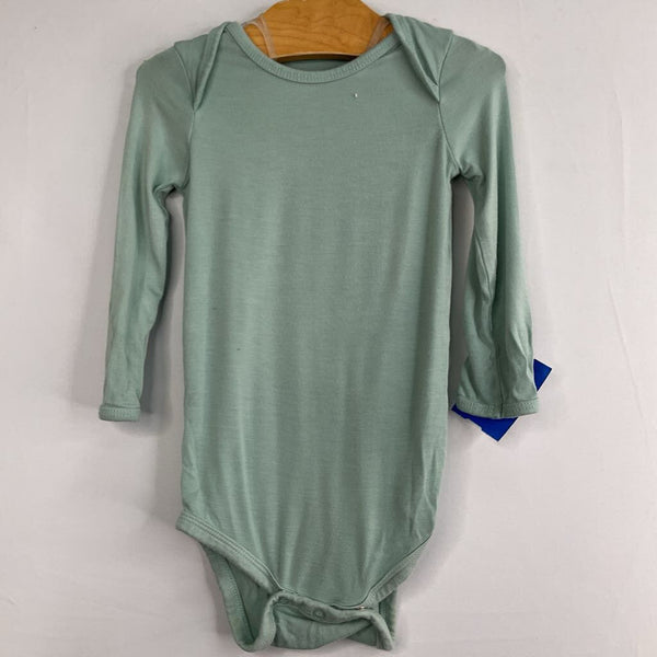Size 6-12m: Kyte Blue Bamboo Long Sleeve Onesie